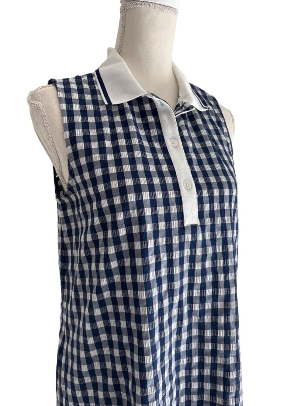 Tuckernuck Tnuck Sport Sleeveless Performance Seersucker May Golf Dress in Navy - Picture 6 of 13